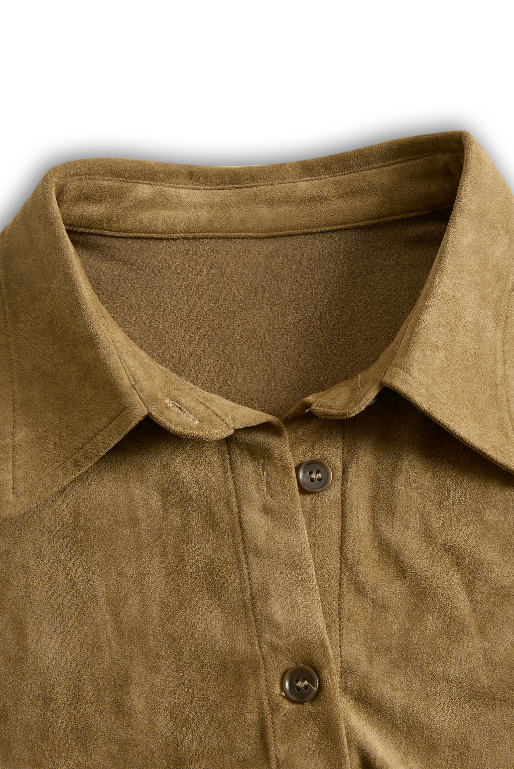 Fayana – robe midi suédine col à revers boutons simple boutonnage manches longues femme