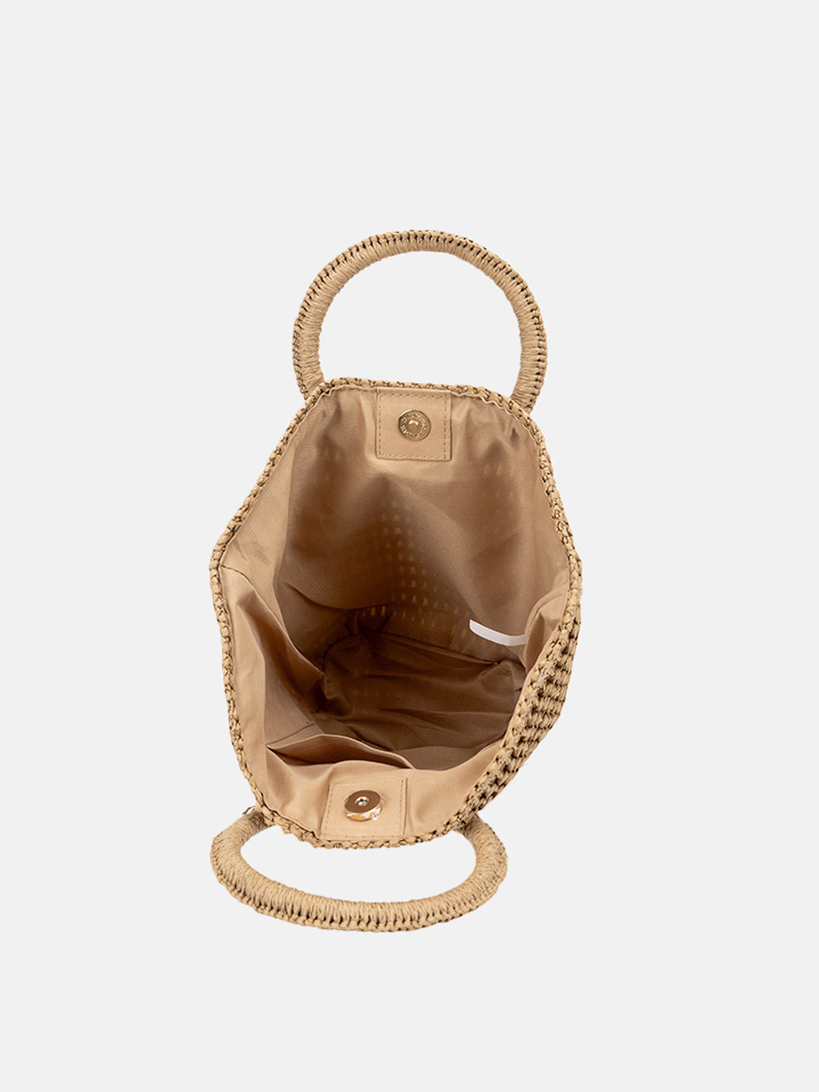 Ondina – grand sac cabas tressé femme, sac épaule en paille tressée pour été & plages
