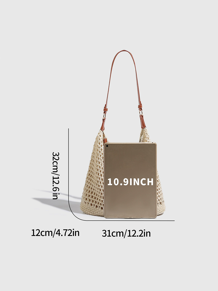 Nahia – sac plage femme tresse ajoure, woven hollow beach bag epaule
