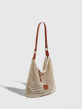 Nahia – sac plage femme tresse ajoure, woven hollow beach bag epaule