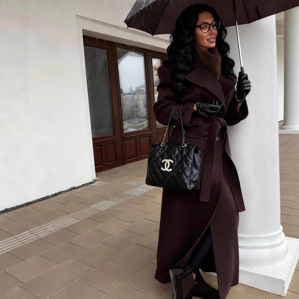 Élie – manteau d’hiver femme en laine mélangée élégant