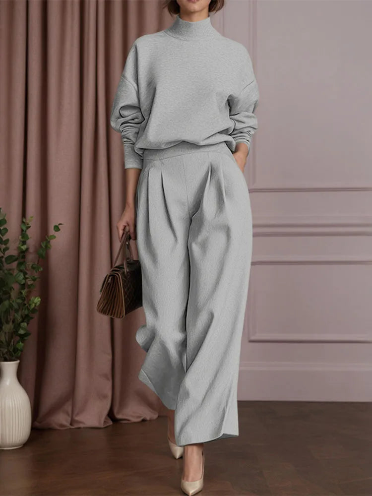 Eyline – ensemble sweat et pantalon femme col montant chic