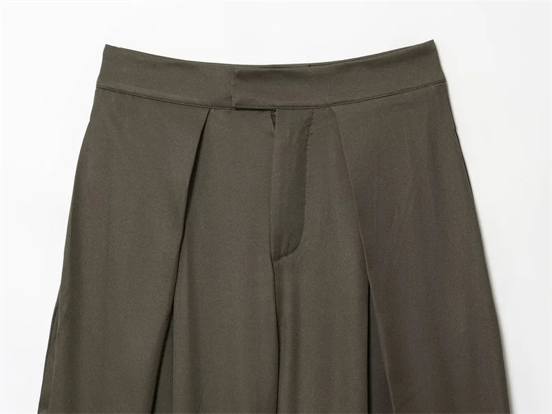 Élise – pantalon long plissé ample à jambes larges femme