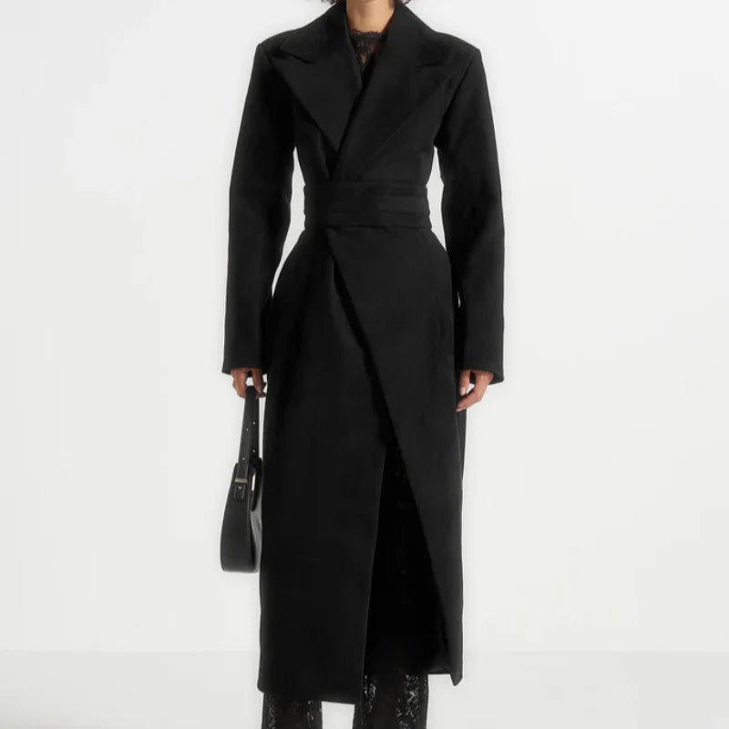 Grace – trench long femme chic ceinturé col oversize