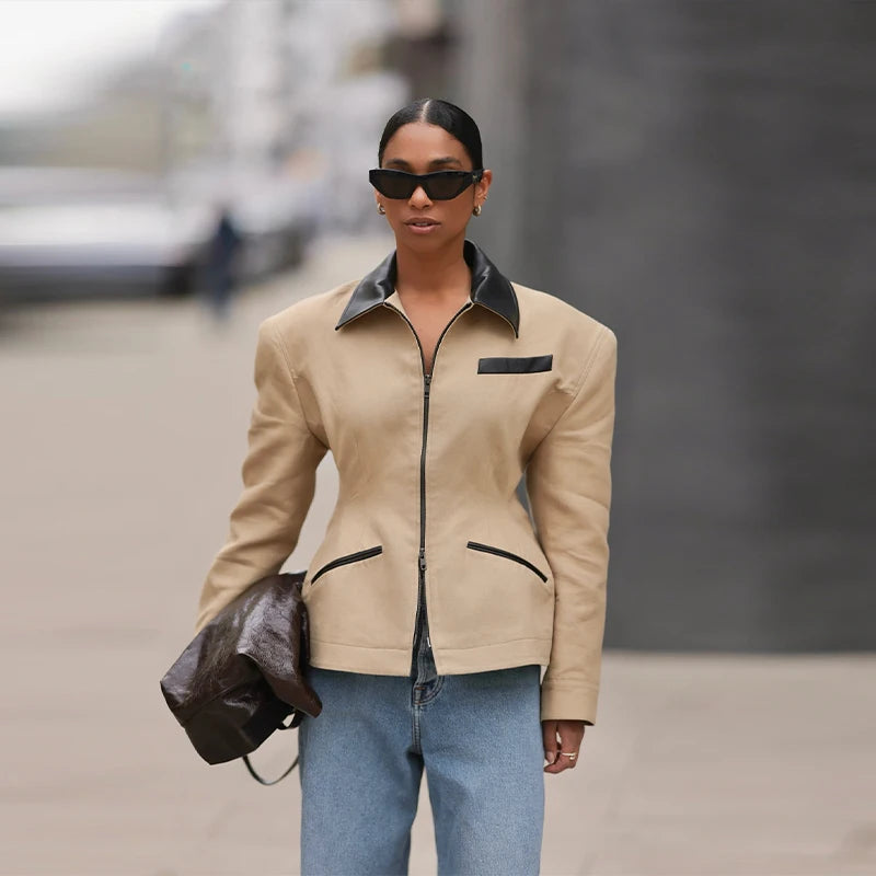 Kara – veste courte en cuir femme zippée style street chic