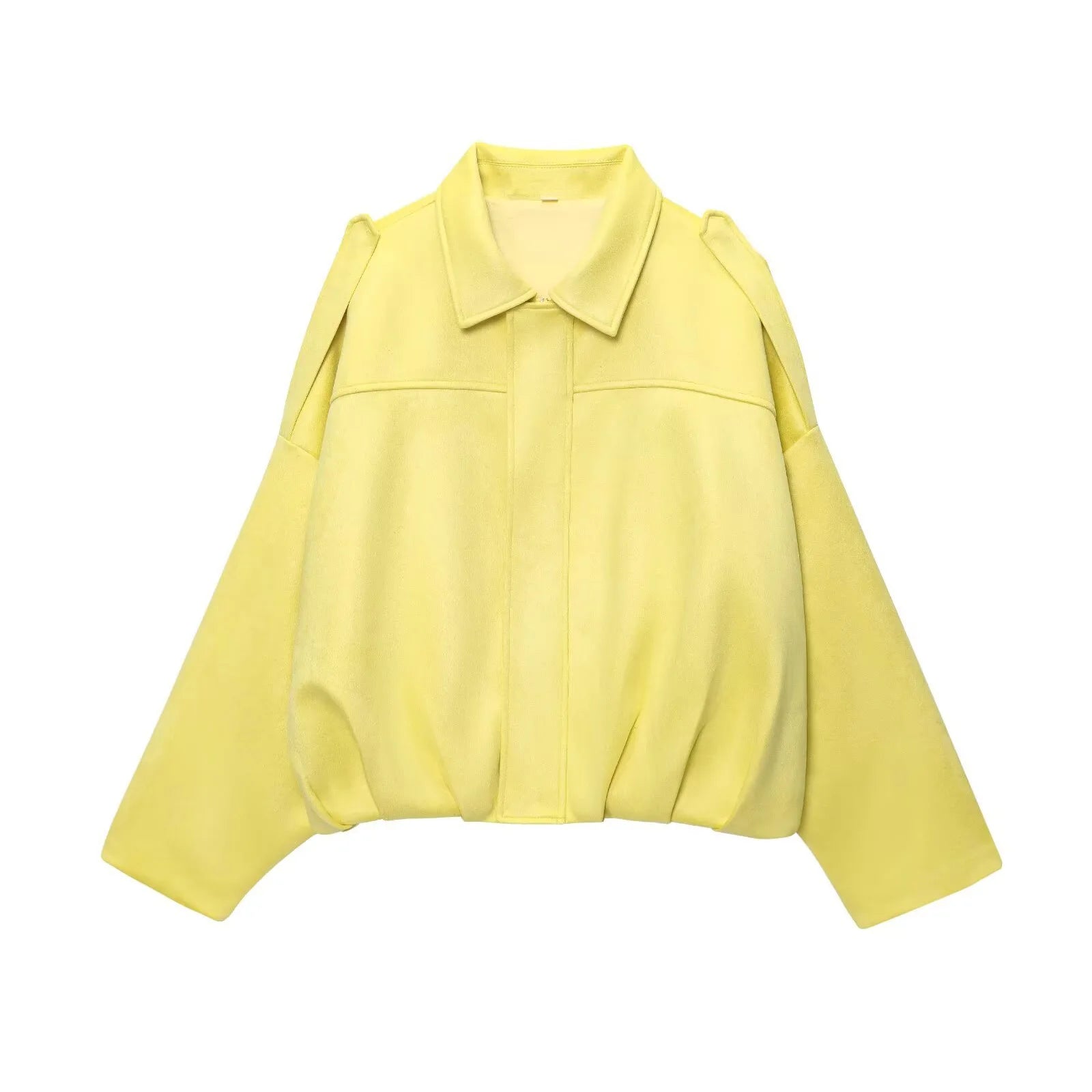 Faela – Veste femme style rétro en daim coupe ample