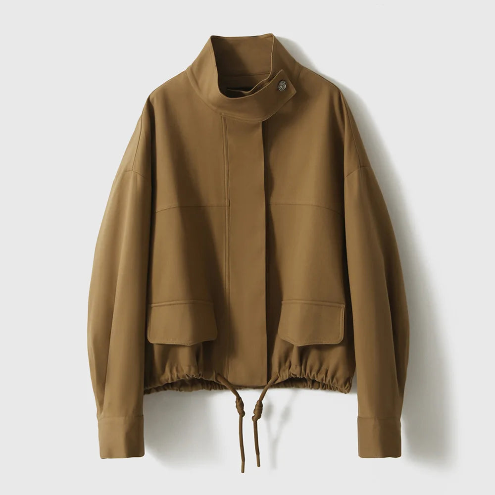 Soline – Manteau court femme coupe-vent à col montant style urbain