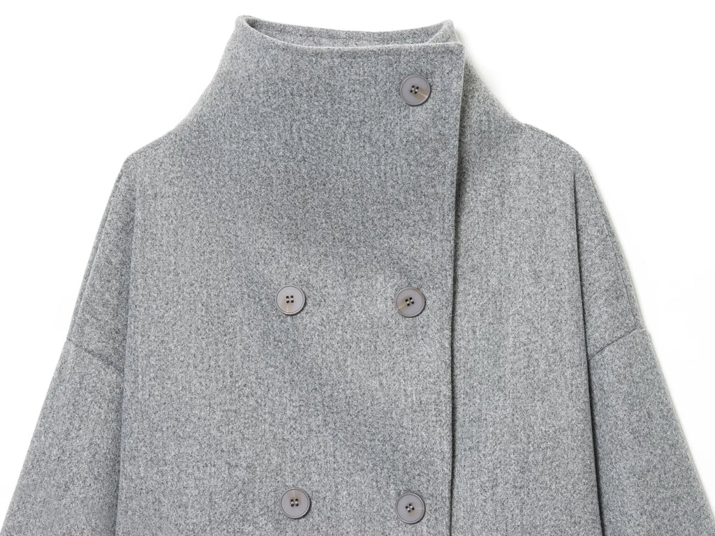 Noëla – manteau ample en laine femme double boutonnage col haut