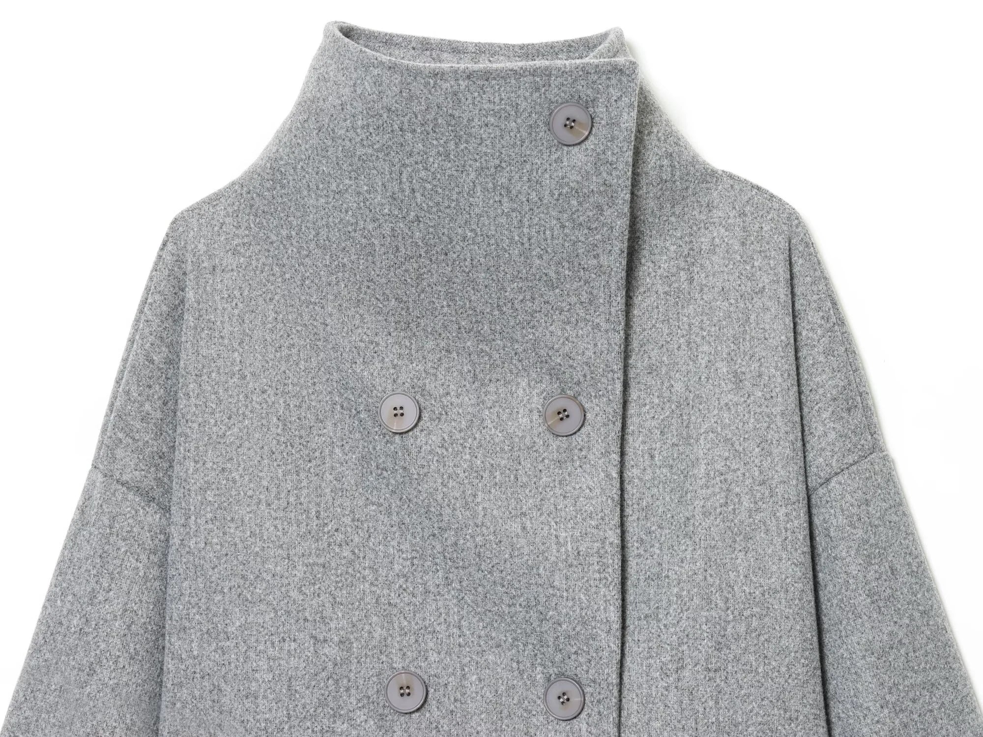 Noëla – manteau ample en laine femme double boutonnage col haut