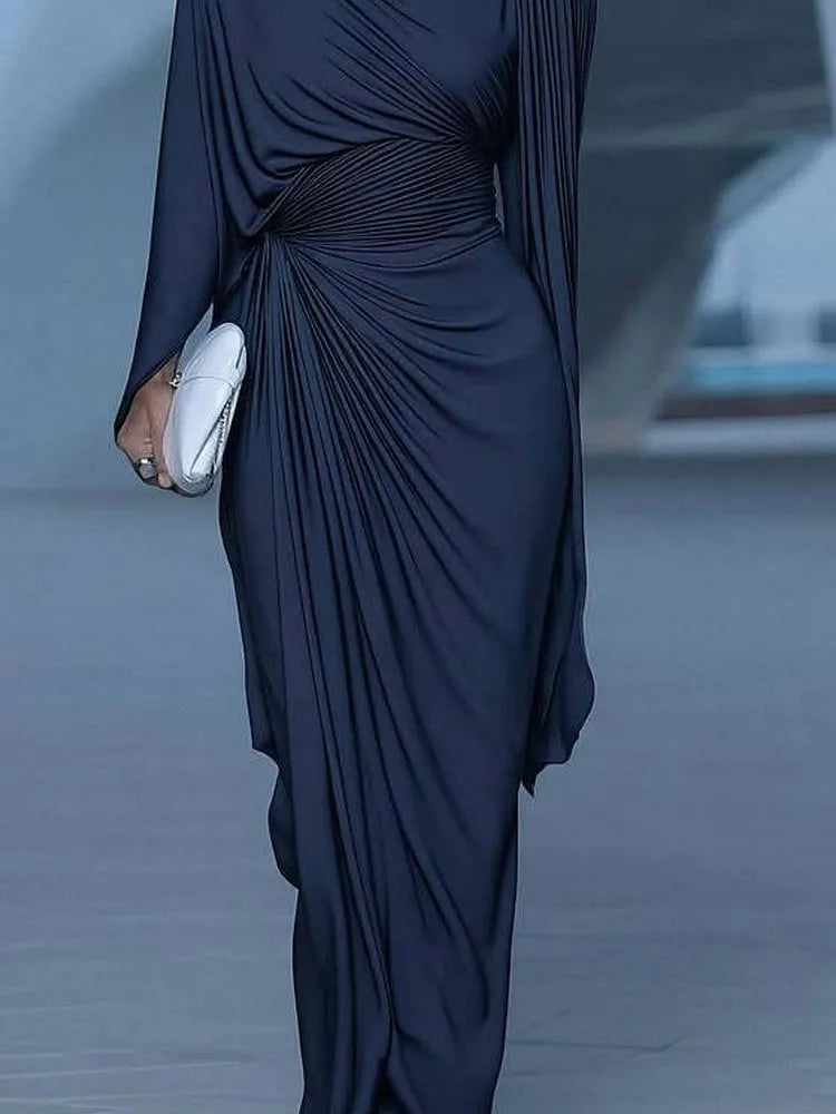 Lysane – robe longue drapée femme fendue élégante