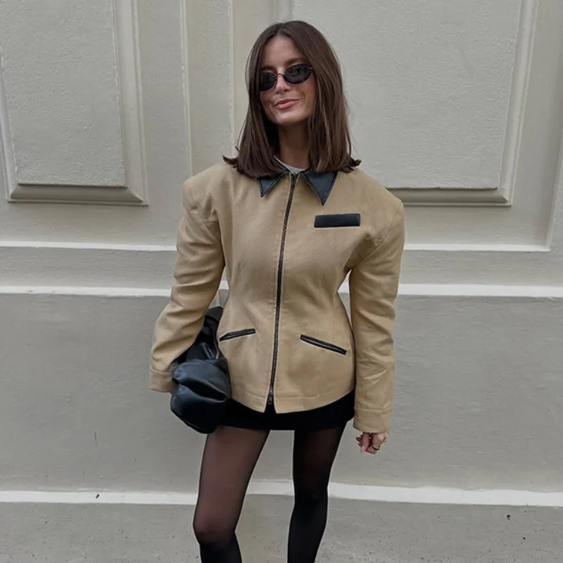 Kara – veste courte en cuir femme zippée style street chic