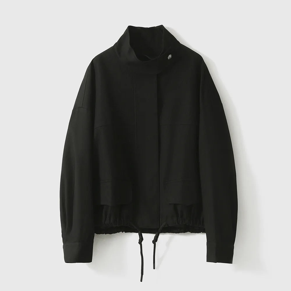 Soline – Manteau court femme coupe-vent à col montant style urbain