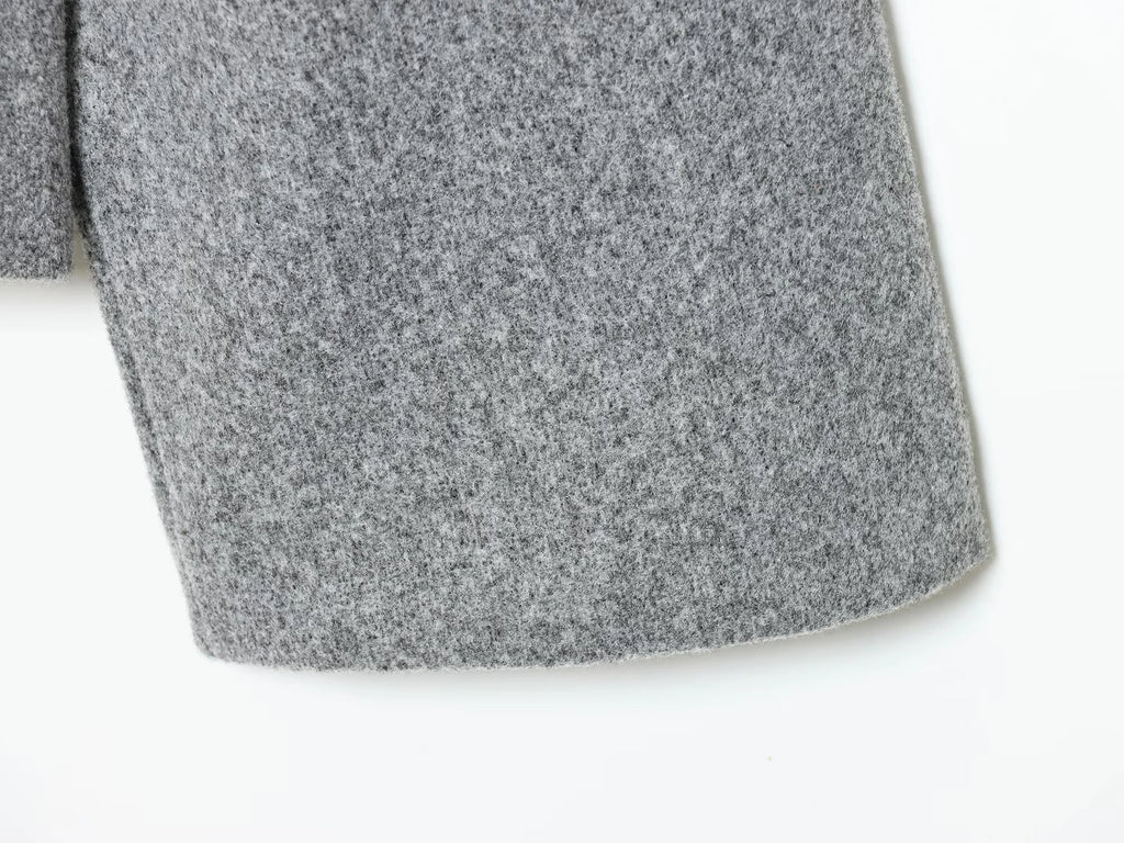 Noëla – manteau ample en laine femme double boutonnage col haut