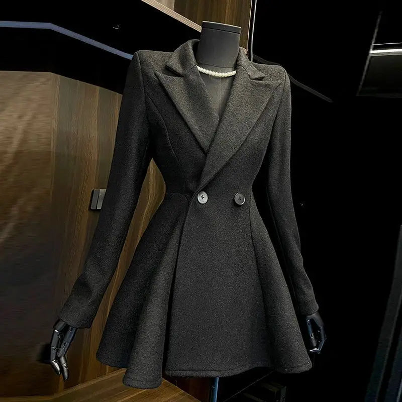 Calyne – manteau femme en tweed ajusté à taille cintrée chic