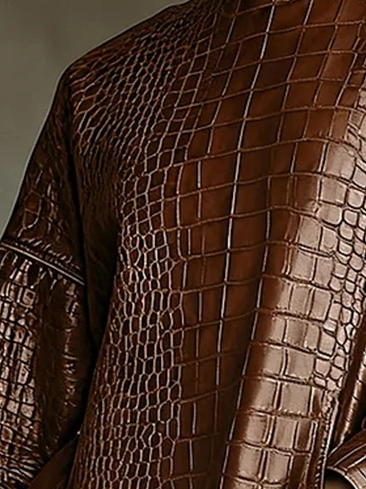 Célia – mini robe femme en simili cuir crocodile col roulé