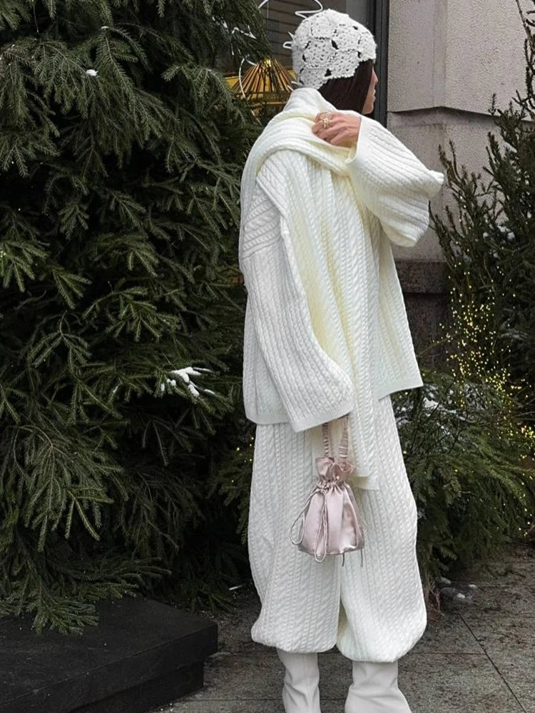 Evanya – ensemble tricot femme col haut pantalon droit élégant