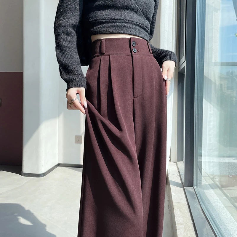 Carmen – pantalon taille haute fluide à jambes larges femme