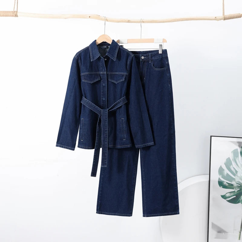 Délia – ensemble femme streetwear veste ceinturée et pantalon large