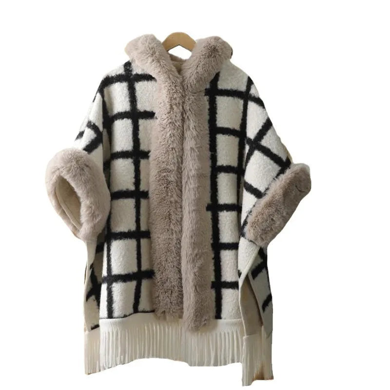 Emeline – manteau mi-long à carreaux doublé polaire femme