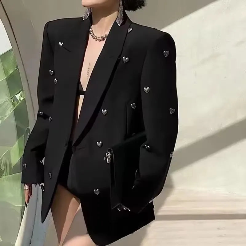 Naëlys – blazer noir femme décontracté chic