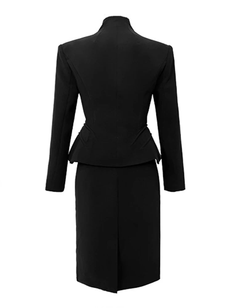 Indra – ensemble blazer cintré et jupe midi femme élégant
