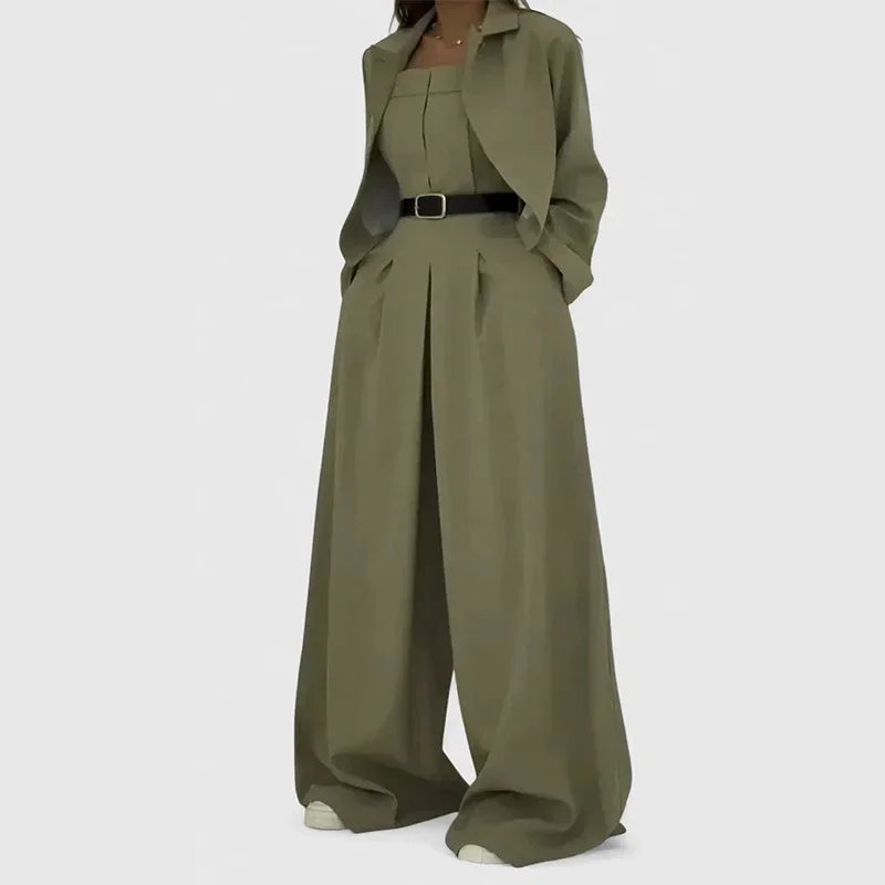 Selma – ensemble costume femme épaules dénudées pantalon large