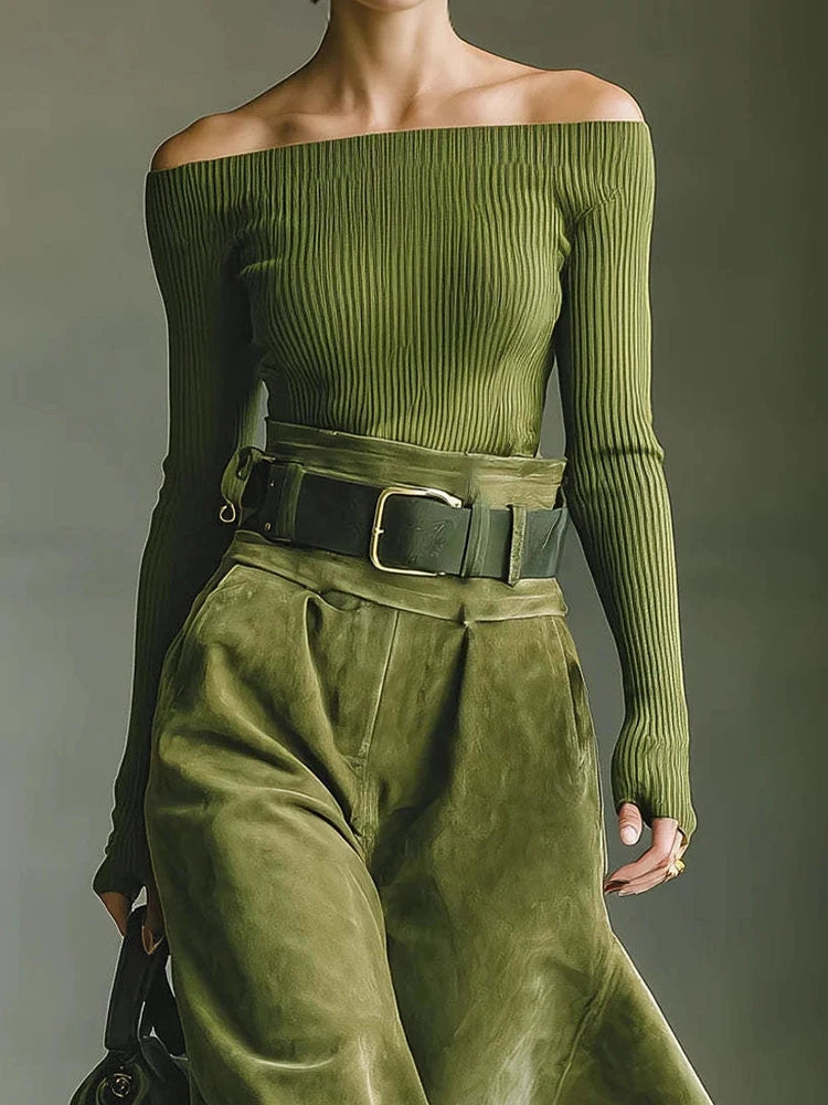 Vérane – ensemble deux pièces femme jupe longue et haut épaules dénudées