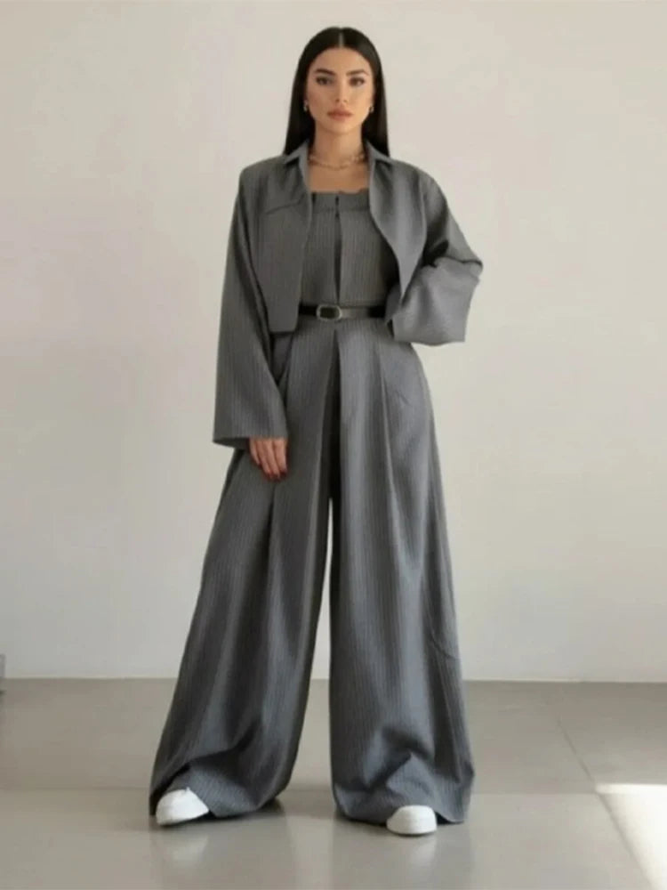 Selma – ensemble costume femme épaules dénudées pantalon large