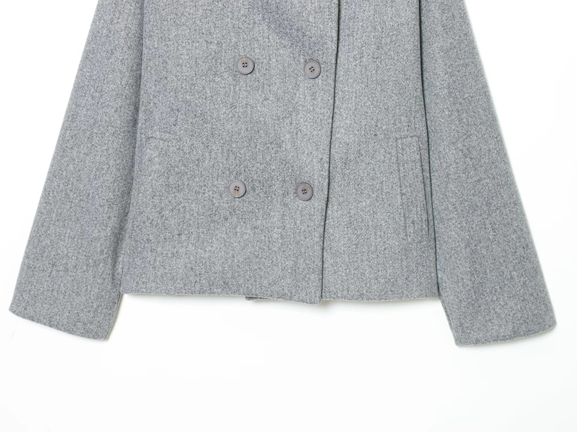 Noëla – manteau ample en laine femme double boutonnage col haut