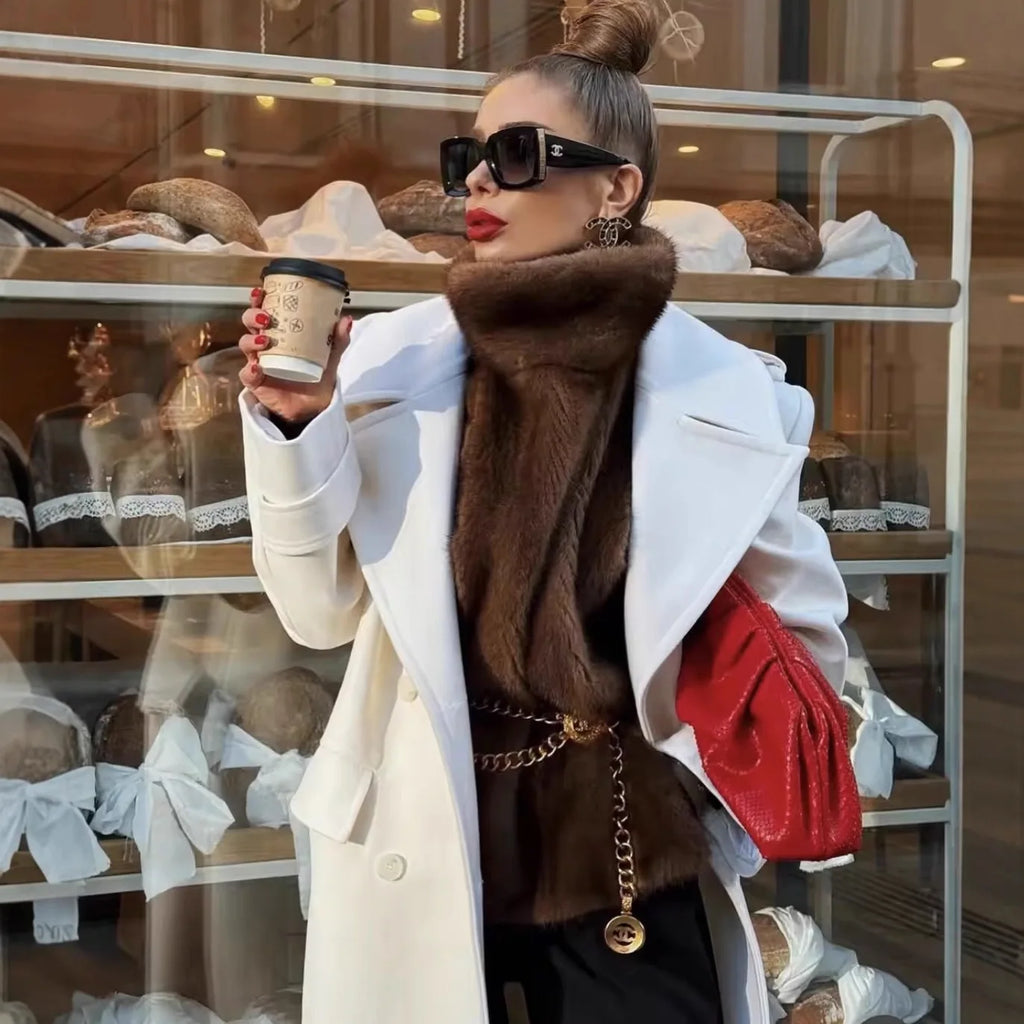 Élie – manteau d’hiver femme en laine mélangée élégant