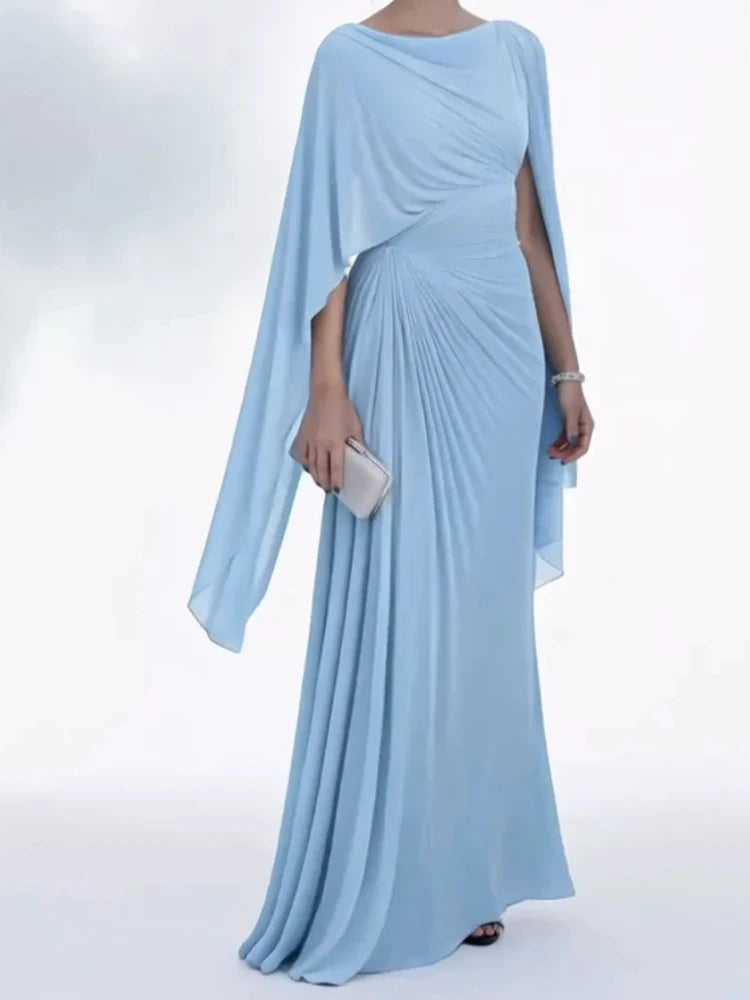 Lysane – robe longue drapée femme fendue élégante