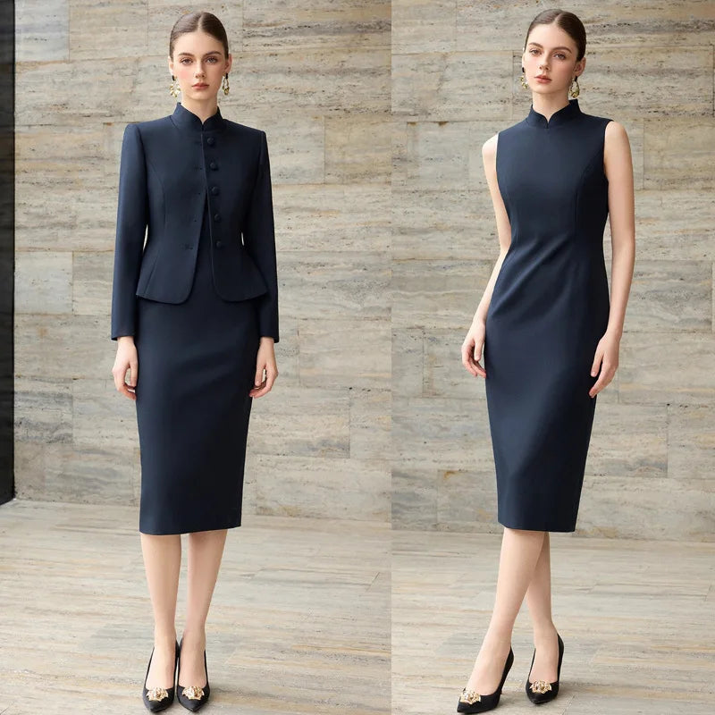 Yséna – ensemble robe et veste femme élégantes esprit tailleur chic