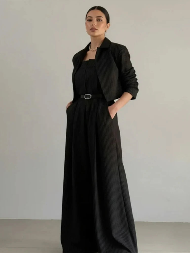 Selma – ensemble costume femme épaules dénudées pantalon large