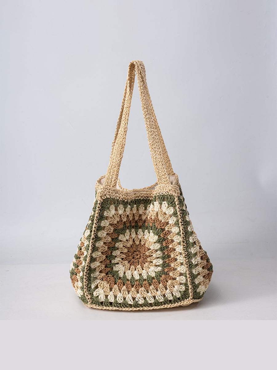 Aria – grand sac tressé à bandoulière avec fermeture magnétique