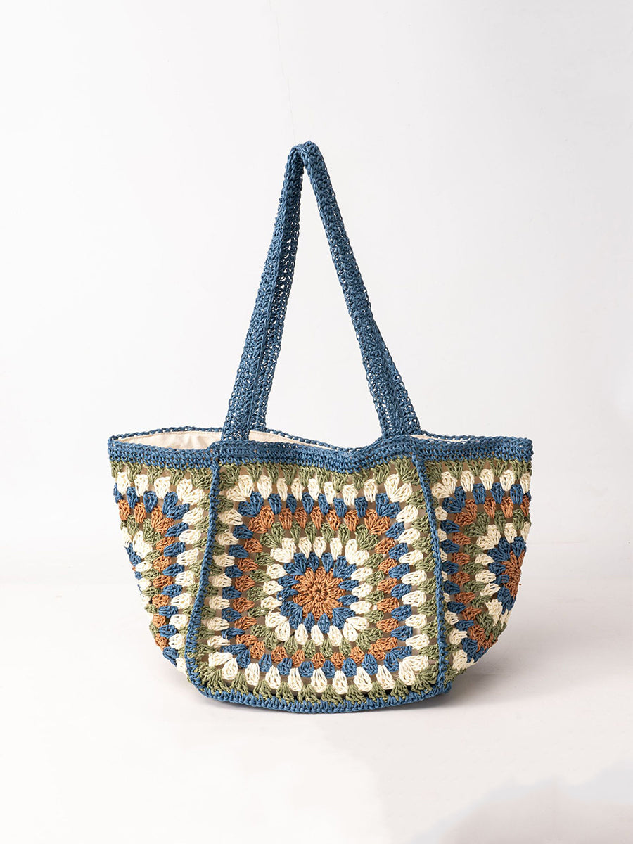 Aria – grand sac tressé à bandoulière avec fermeture magnétique